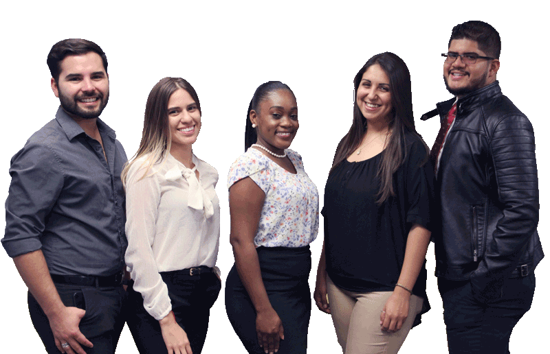 Four Albizu University psychology students standing together