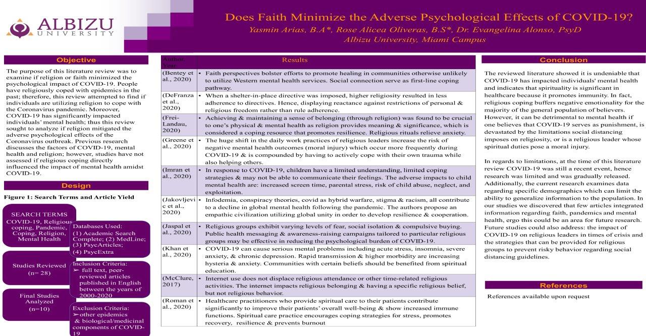 does faith minimize the adverse psychological effects of covid 19